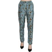 Broek D&amp;G Music Print Zijden Broek - Blauw