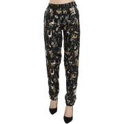 Broek D&amp;G Jazz Club Print taps toelopende broek met hoge taille