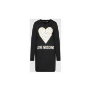 Jurk Love Moschino Womens Sweatshirt Jurk met Hartprint Zwart