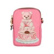 Handtas Moschino Teddybeer Print Nylon Crossbody Tas