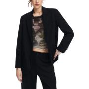 Blazer Desigual Zwarte blazer met knoopsluiting en reverskraag