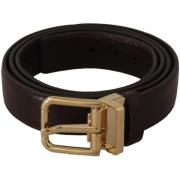 Riem D&amp;G Leren riem met gouden gesp