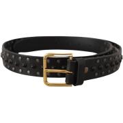 Riem D&amp;G zwarte leren riem met studs voor heren