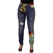 Broek D&amp;G Patchwork denim jeans met hoge taille