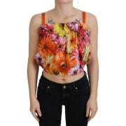 Overhemd D&amp;G zijden crop top met bloemenprint