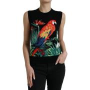 Overhemd D&amp;G Women's Parrot Print Mouwloze Trui - Zwart