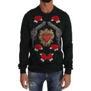 Sweater D&amp;G Geborduurde Crystal Heart Roses Gun trui