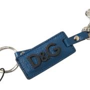 Sleutelhanger D&amp;G Lederen Logo sleutelhanger met metalen hardware