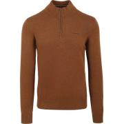 Sweater State Of Art Half Zip Trui Hazelnut Bruin