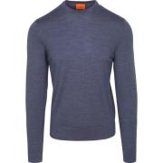 Sweater Suitable Merino Pullover Denim Blauw