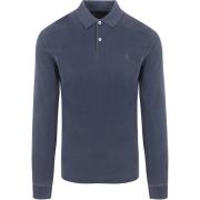 T-shirt Marc O'Polo Longsleeve Poloshirt Terry Cloth Donkerblauw