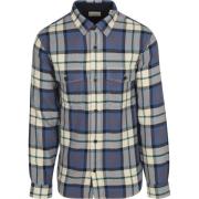 Sweater Gant Overshirt Herringbone Ruit Blauw