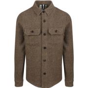 Sweater Profuomo Textured Overshirt Wol Bruin