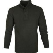 Sweater Barbour Trui Wol Patch Groen