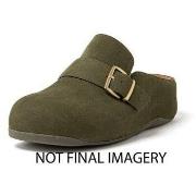 Slippers FitFlop SHUV BUCKLE-STRAP NUBUCK CLOGS MOSSY