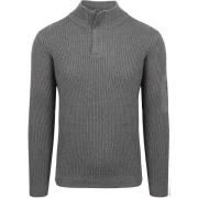 Sweater Suitable Mou Half Zip Trui Antraciet