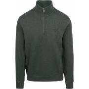 Sweater Superdry Henley Essential Half Zip Pullover Donkergroen