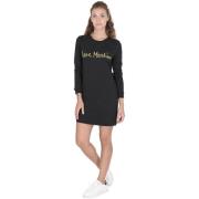 T-shirt Love Moschino sweatshirtjurk met zwart logo voor dames