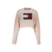 Sweater Tommy Hilfiger kabelgebreide croptrui voor dames