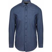 Overhemd Lange Mouw Suitable Overhemd Washed Donkerblauw