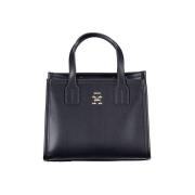 Handtas Tommy Hilfiger zwarte leren draagtas voor dames AW0AW08029