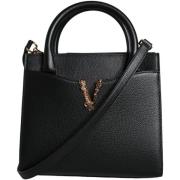 Handtas Versace La Medusa crossbody tas in zwart leer