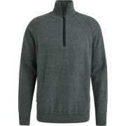 Sweater Cast Iron Knitted Half Zip Trui Groen