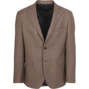 Blazer Suitable Pied De Poule Colbert Wol Bruin