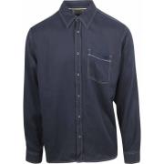 Overhemd Lange Mouw Scotch &amp; Soda Overhemd Solid Tencel Navy