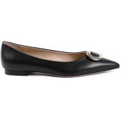 Ballerina's Dee Ocleppo Belle Ballerina Leren Flats Zwart