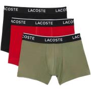 Boxers Lacoste 3 Pack Cotton Stretch Trunks Khaki Green/Red/Black