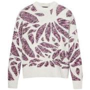 Sweater Desigual Gebloemde gebreide trui driekwart mouwen