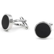 Manchetknopen Suitable Manchetknoop Studs Rond Zilver Zwart