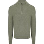 Sweater Suitable Half Zip Trui Wol Blend Groen