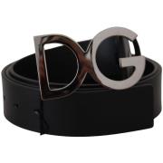 Riem D&amp;G zwarte leren riem met DG-logogesp