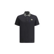 T-shirt Versace Katoenen poloshirt met Medusa-logo en monochroom patro...