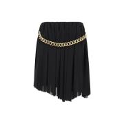 Rok Balenciaga Asymmetrische geplooide minirok met gouden kettingdetai...