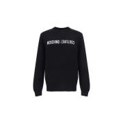 Sweater Moschino Katoenen sweatshirt met geribbelde bies en merkkenmer...