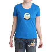 Overhemd Moschino Beach Scene Graphic Tee Korte Mouw Ronde Hals TShirt