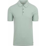 T-shirt No Excess Knitted Poloshirt Structuur Groen