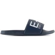 Teenslippers Ea7 Emporio Armani Visibility Logo Slides Navy Blue