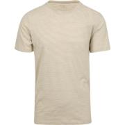 T-shirt Knowledge Cotton Apparel T-shirt Strepen Beige