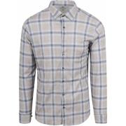 Overhemd Lange Mouw Desoto Overhemd Ruit Greige Blauw