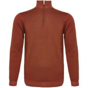 Sweater R2 Amsterdam R2 Half Zip Trui Merinowol Brique
