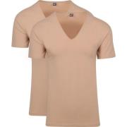 T-shirt Alan Red T-Shirt NOV V-Neck Stretch Beige 2-Pack