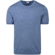 T-shirt Blue Industry Knitted T-Shirt Melange Blauw