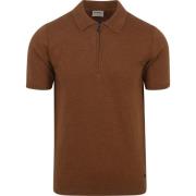 T-shirt No Excess Knitted Poloshirt Bruin