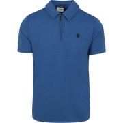 T-shirt No Excess Poloshirt Half Zip Blauw