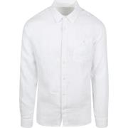 Overhemd Lange Mouw Knowledge Cotton Apparel Overhemd Linnen Wit