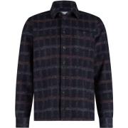 Sweater State Of Art Overshirt Wolblend Ruit Navy